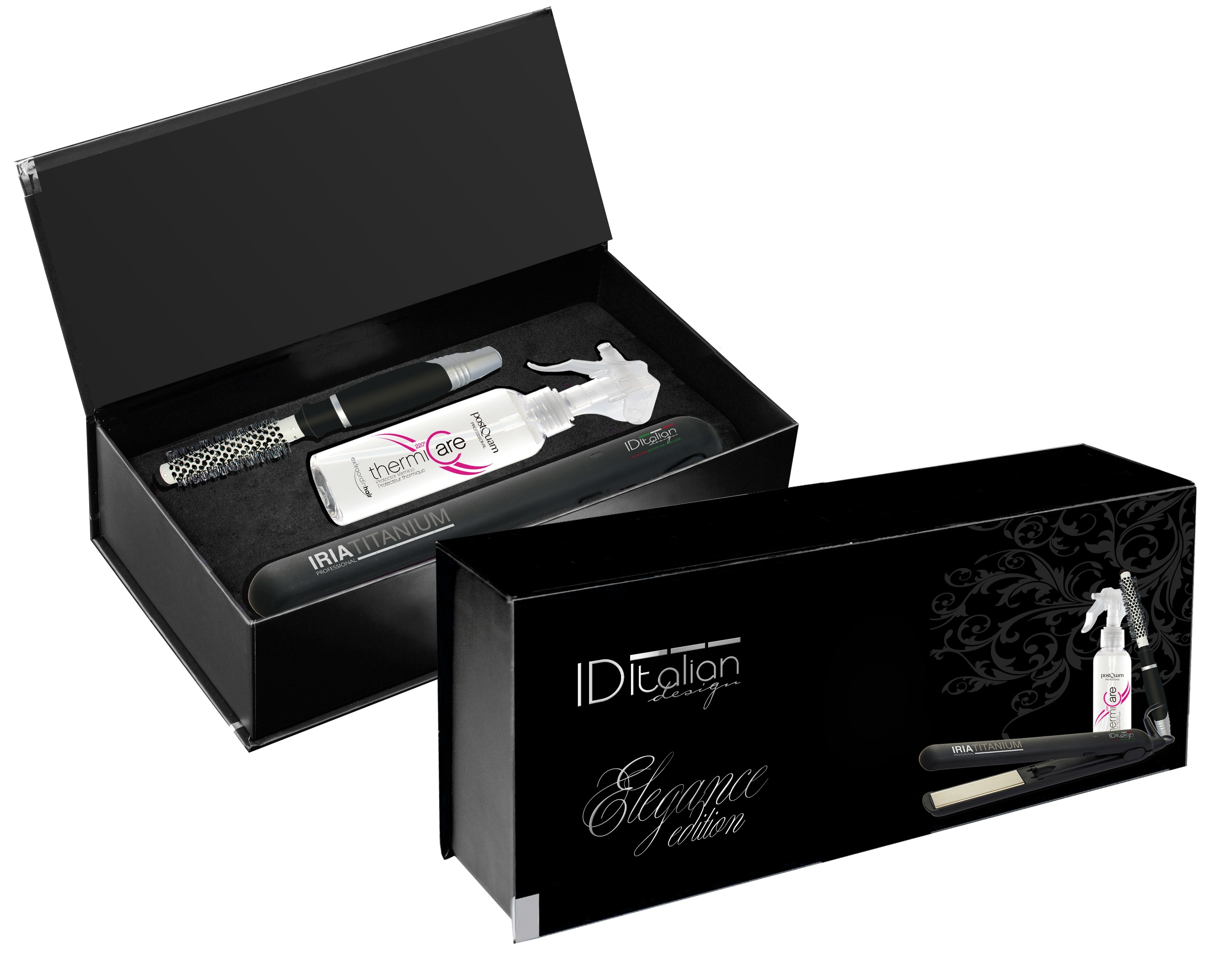 Pack Plancha Iria + Protector Cabello + Cepillo Térmico ID Italian Design